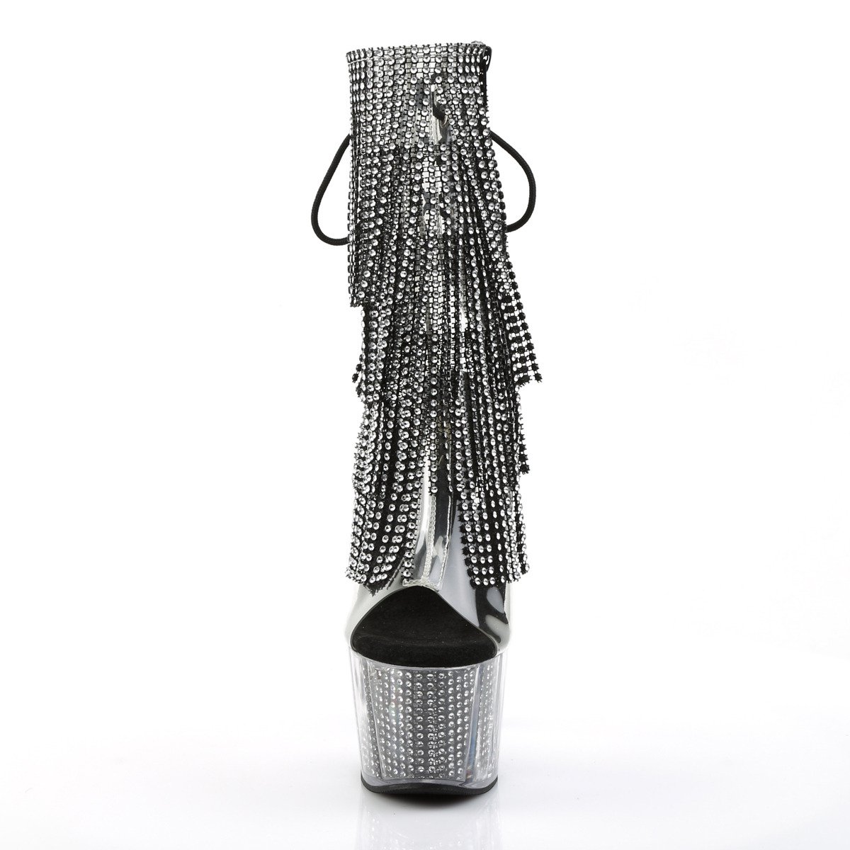 Pleaser Adore-1017SRS C-B/B - Priehľadné čižmy s otvorenou špičkou na vysokej platforme