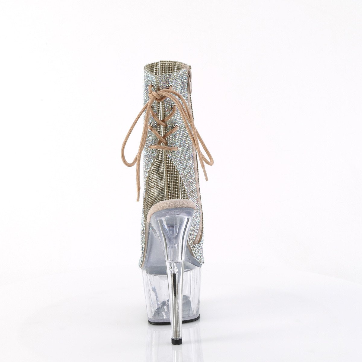 Pleaser Adore-1018C-RS SRS/C - Biele čižmy s otvorenou špičkou na vysokej platforme