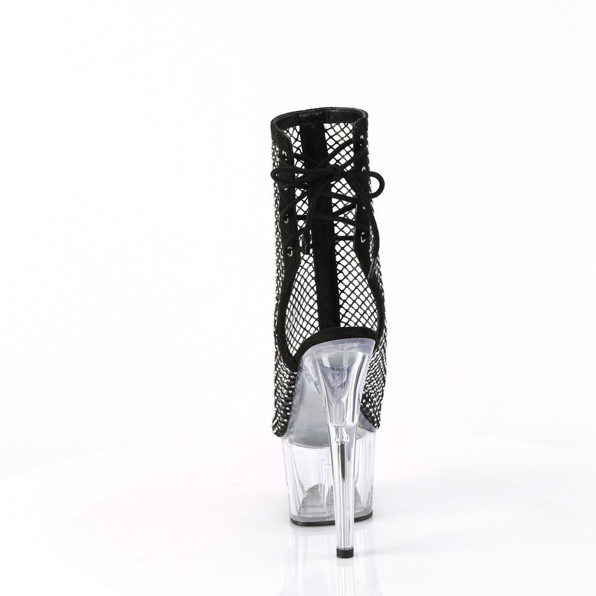 Pleaser Adore-1018RM BFS-RS/C - Čierne čižmy s otvorenou špičkou na vysokej platforme