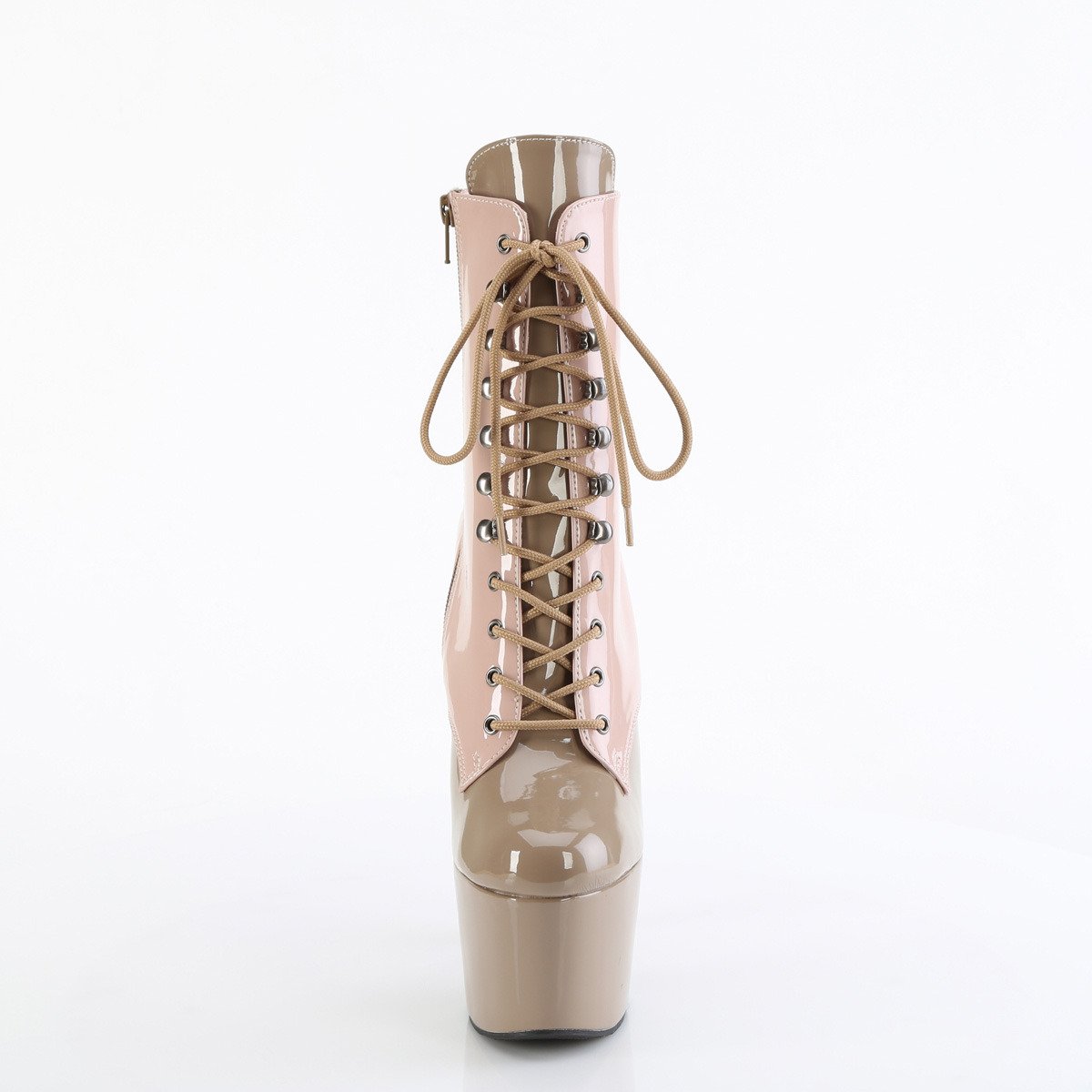 Pleaser Adore-1020DC DTPN-SD/M - Lesklé ružové kotníkové čižmy na vysokej platforme