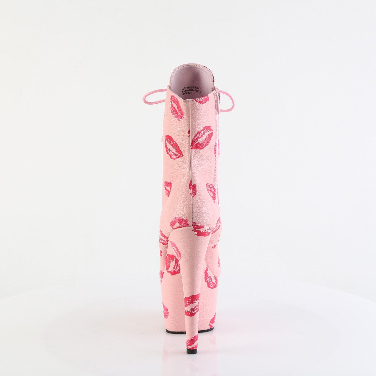 Pleaser Adore-1020KISSES BPPU/M - Ružové kotníkové čižmy na vysokej platforme