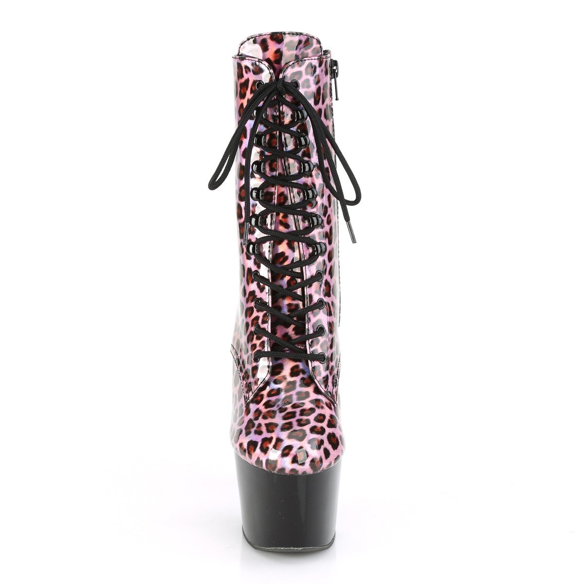 Pleaser Adore-1020LP PNHG/B - Lesklé ružové kotníkové čižmy na vysokej platforme