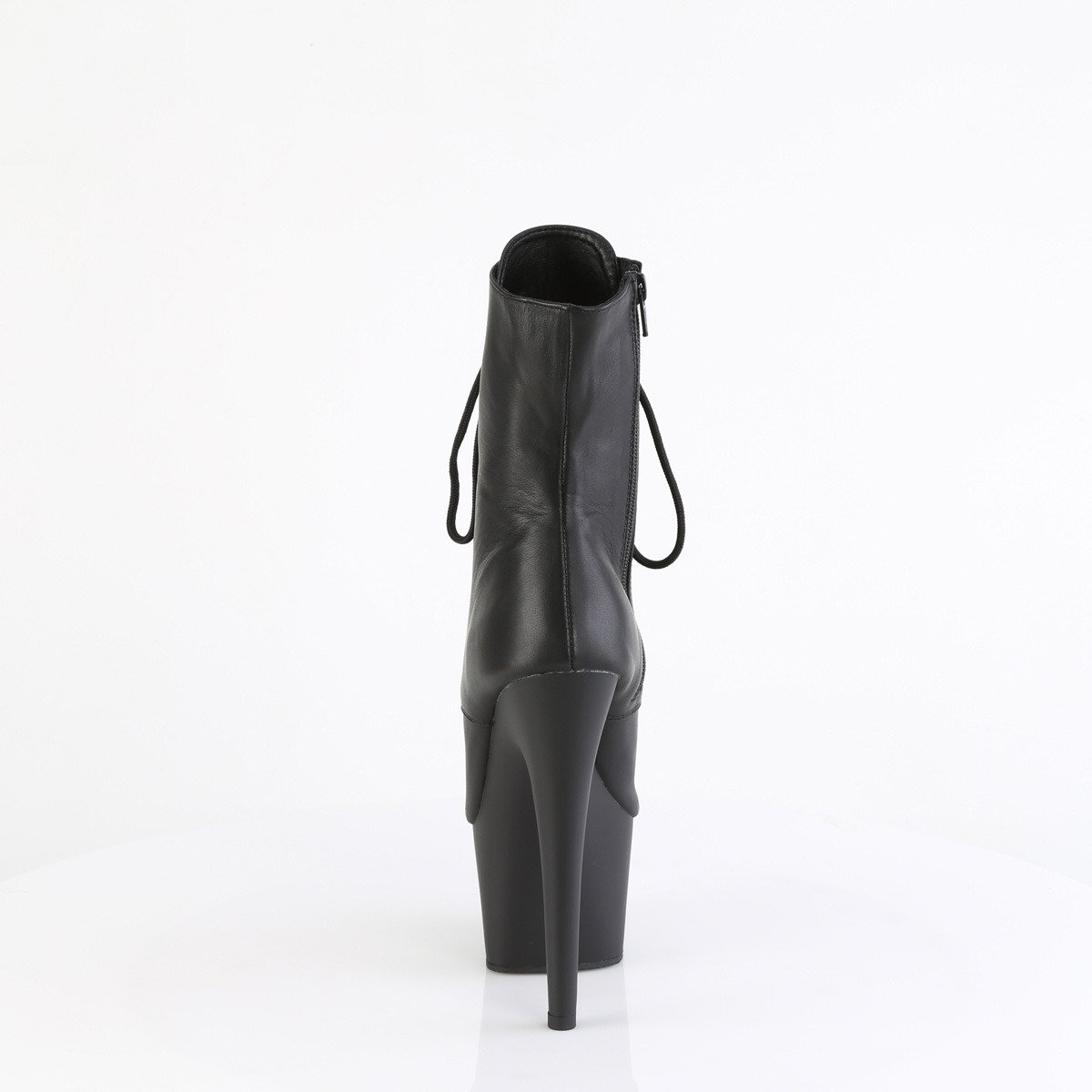 Pleaser Adore-1021 BLE/M - Čierne kotníkové čižmy na vysokej platforme