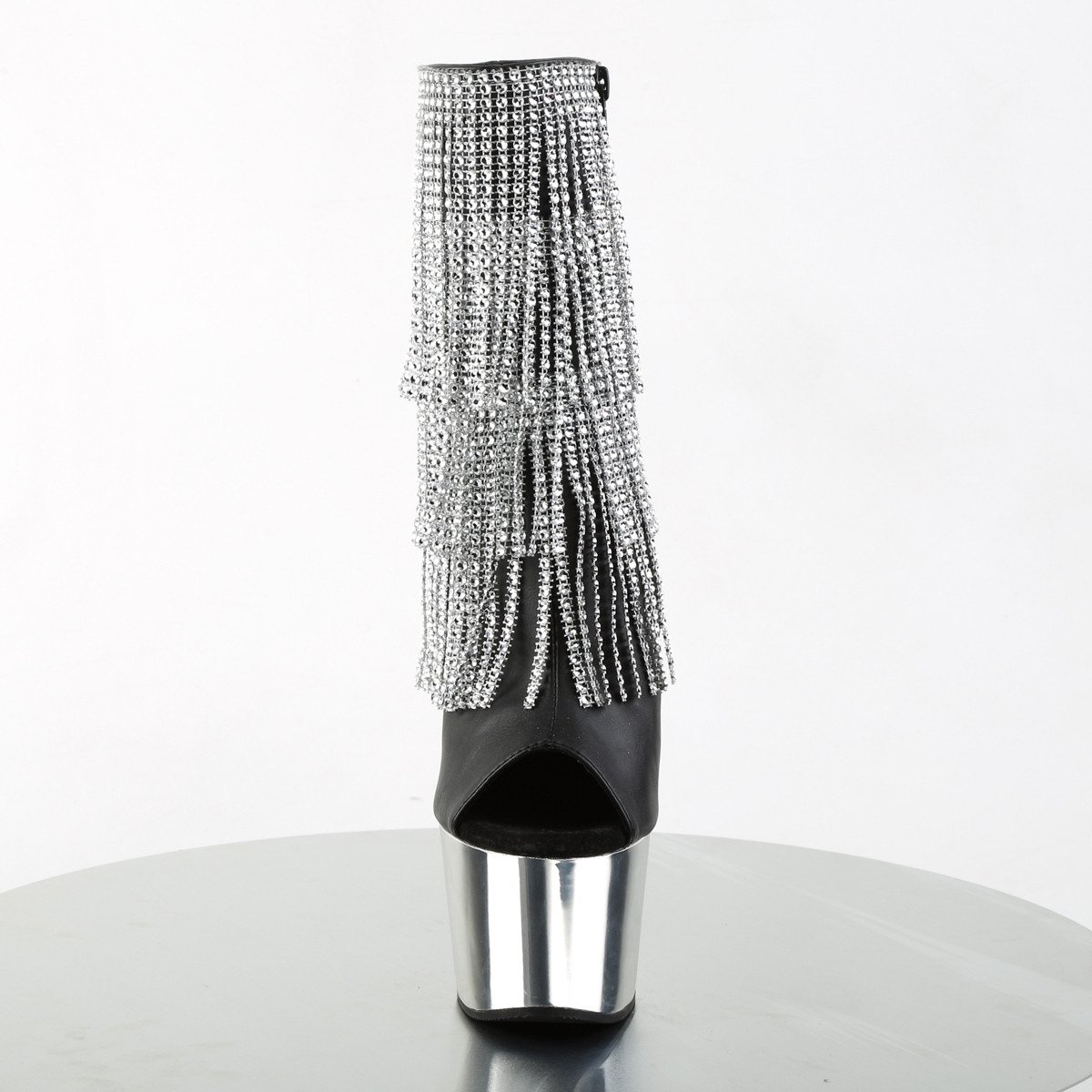 Pleaser Adore-1024RSF BPU/SCH - Čierne kotníkové čižmy na vysokej platforme