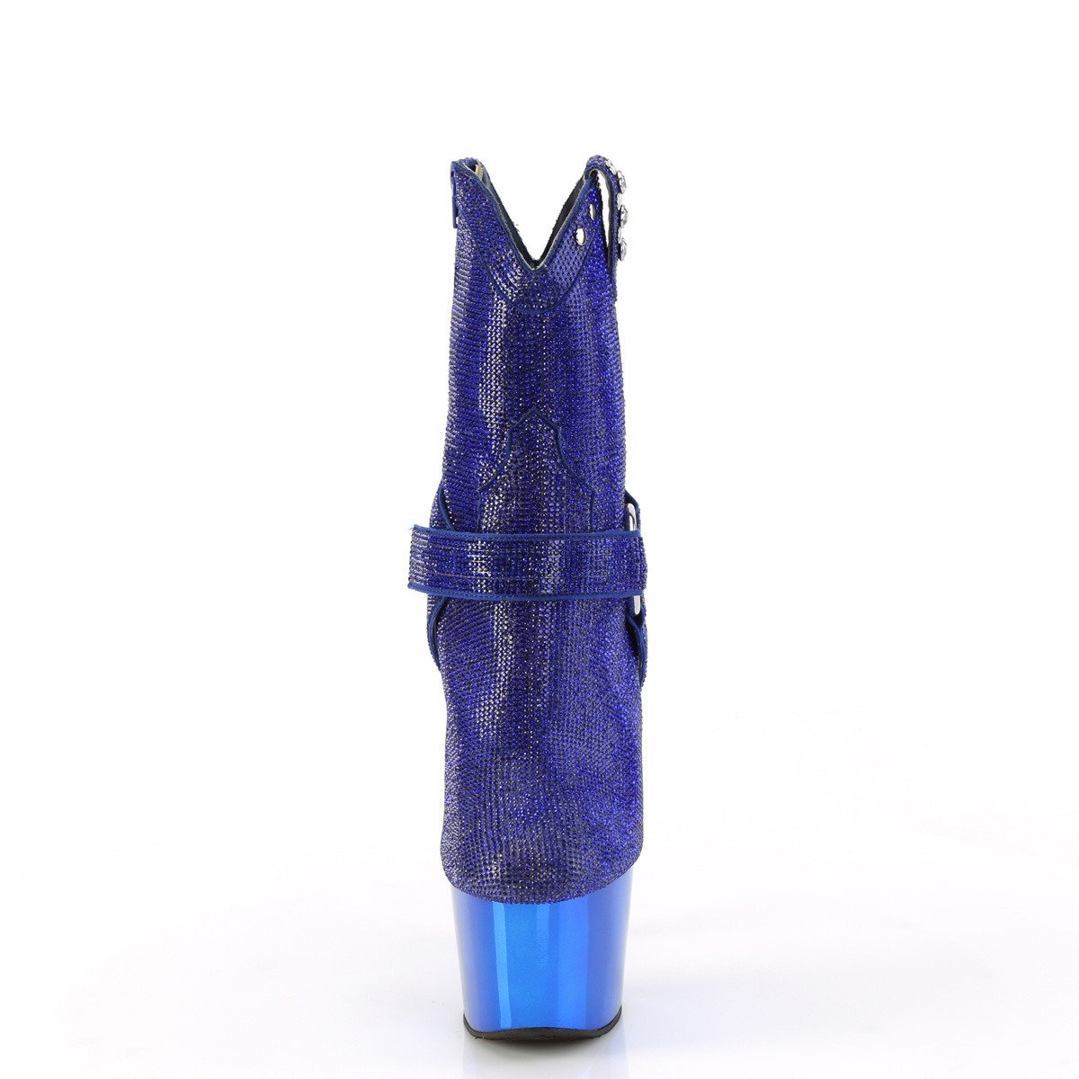 Pleaser Adore-1029CHRS RYBL/M - Modré kotníkové čižmy na vysokej platforme