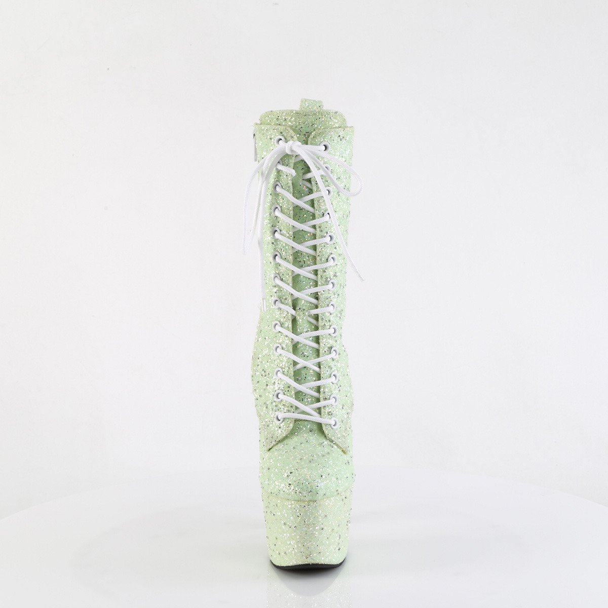 Pleaser Adore-1040GR MTMCG/M - Zelené kotníkové čižmy na vysokej platforme