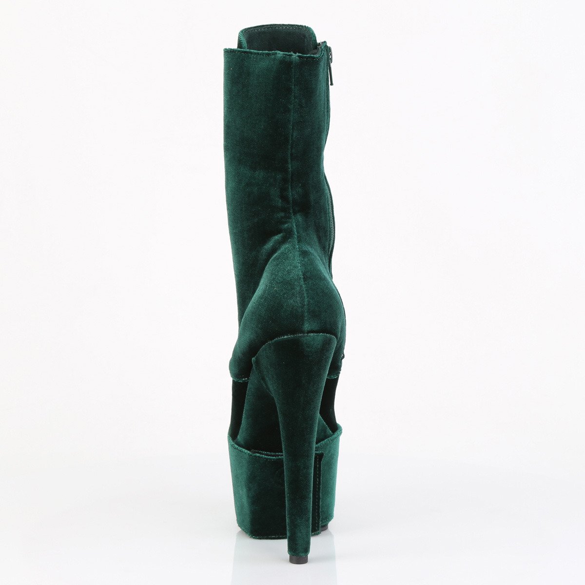 Pleaser Adore-1045VEL EMGN/M - Zelené kotníkové čižmy na vysokej platforme