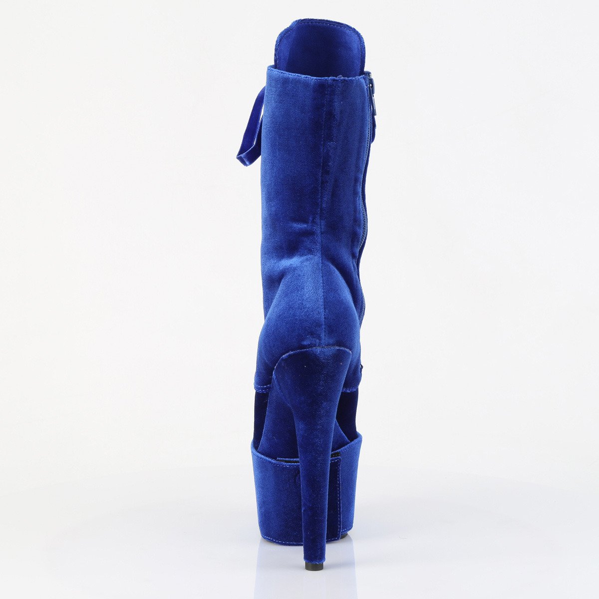 Pleaser Adore-1045VEL NB/M - Modré kotníkové čižmy na vysokej platforme
