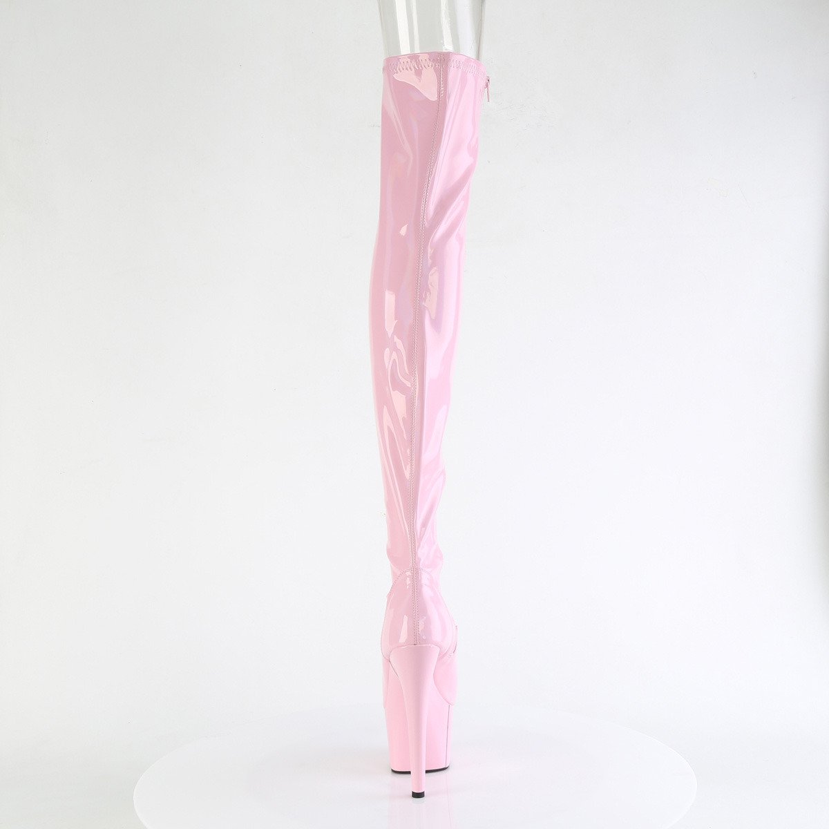 Pleaser Adore-3011HWR BPHG/M - Lesklé ružové čižmy s otvorenou špičkou na vysokej platforme