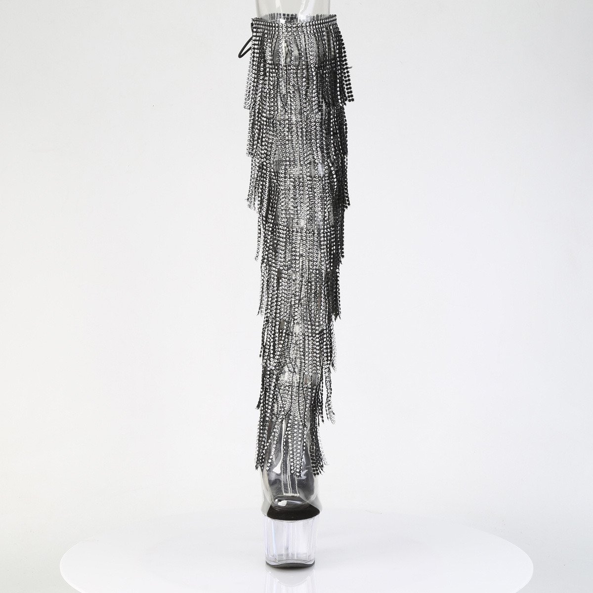 Pleaser Adore-3019C-RSF C-B/C - Čierne čižmy s otvorenou špičkou na vysokej platforme