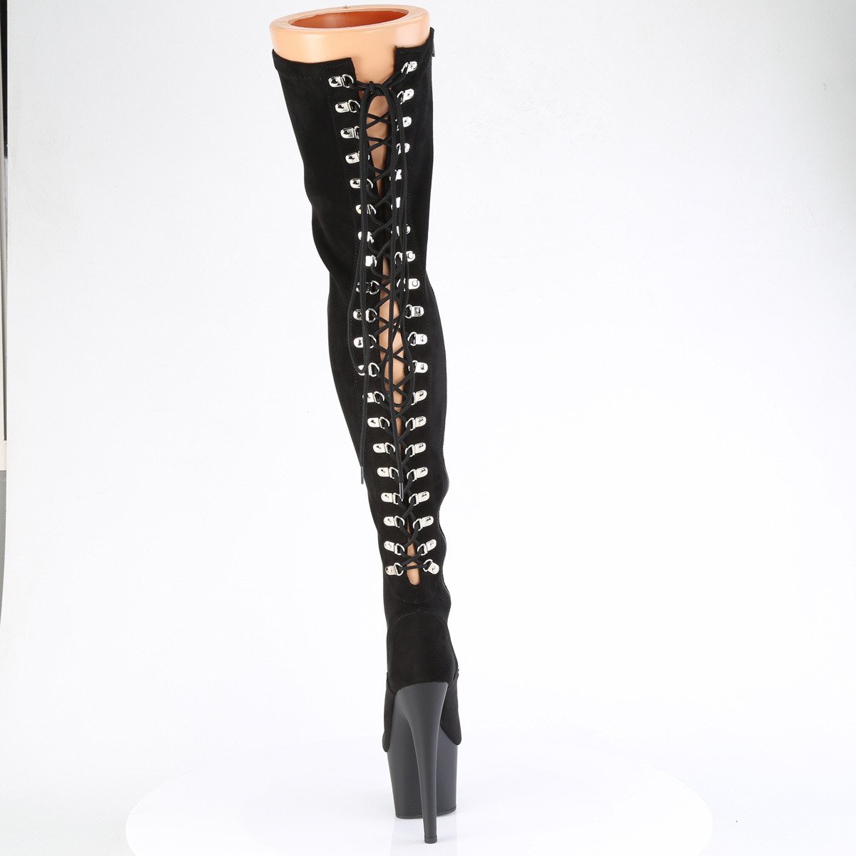Pleaser Adore-3063 BMF/M - Čierne čižmy nad kolená na vysokej platforme