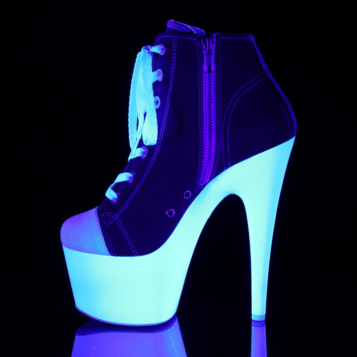Pleaser Adore-700SK-02 RCA/NW - Červené kotníkové čižmy na vysokej platforme