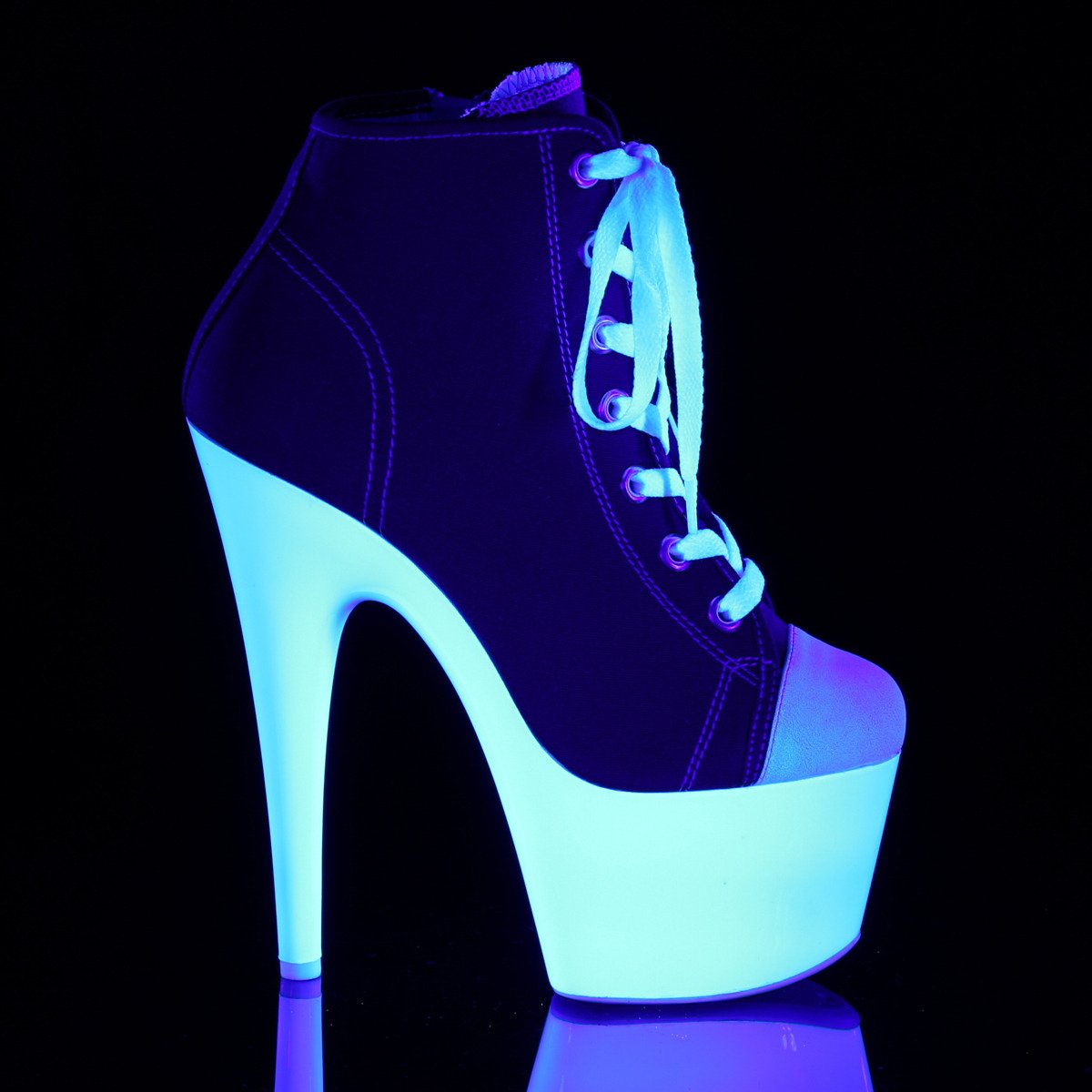 Pleaser Adore-700SK-02 RCA/NW - Červené kotníkové čižmy na vysokej platforme