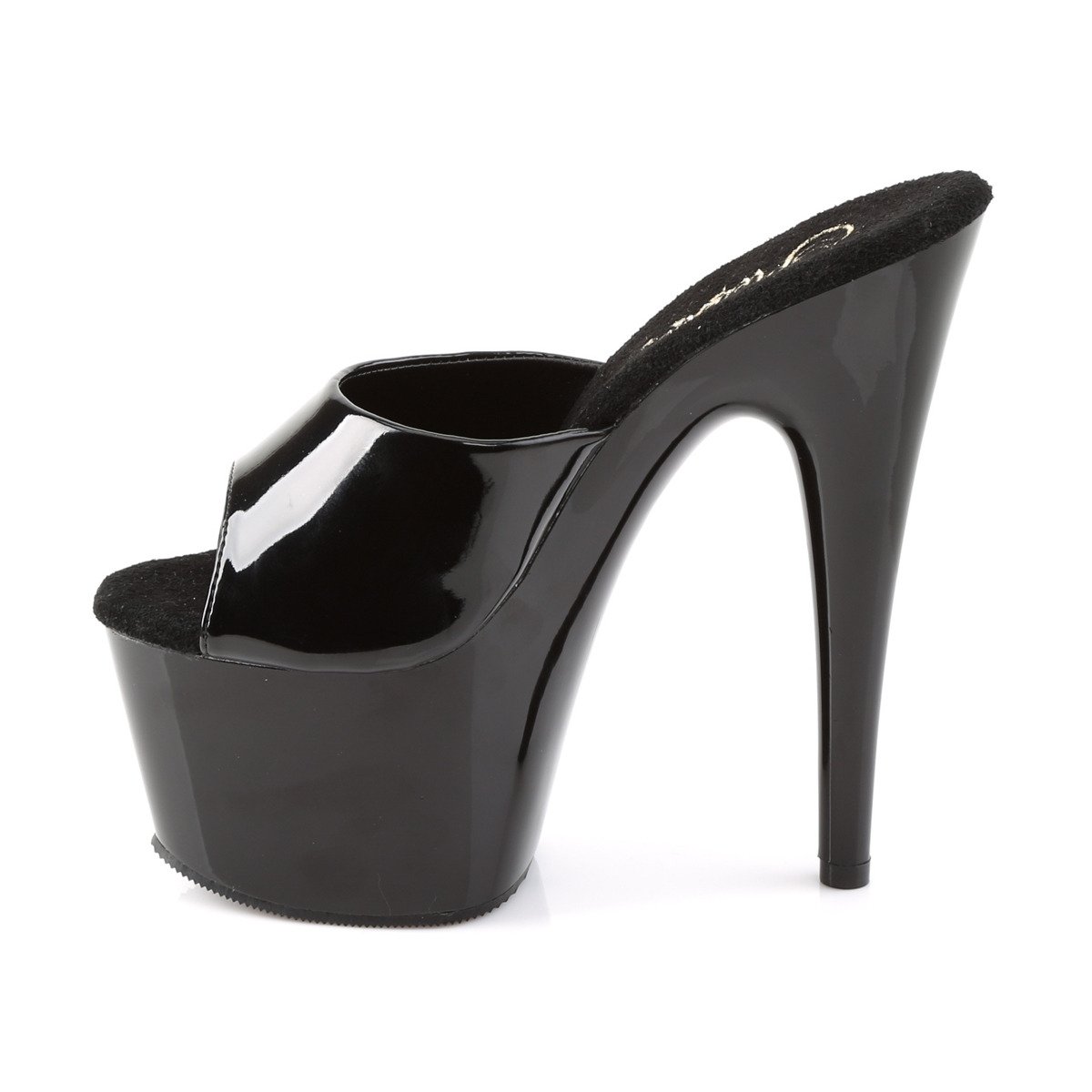 Pleaser Adore-701 B/M - Lesklé čierne sandále na vysokej platforme