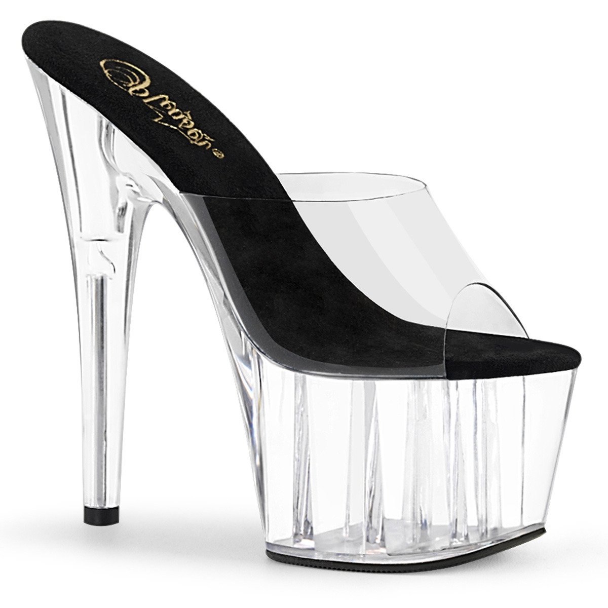 Pleaser Adore-701 C-B/C - Priehľadné sandále na vysokej platforme