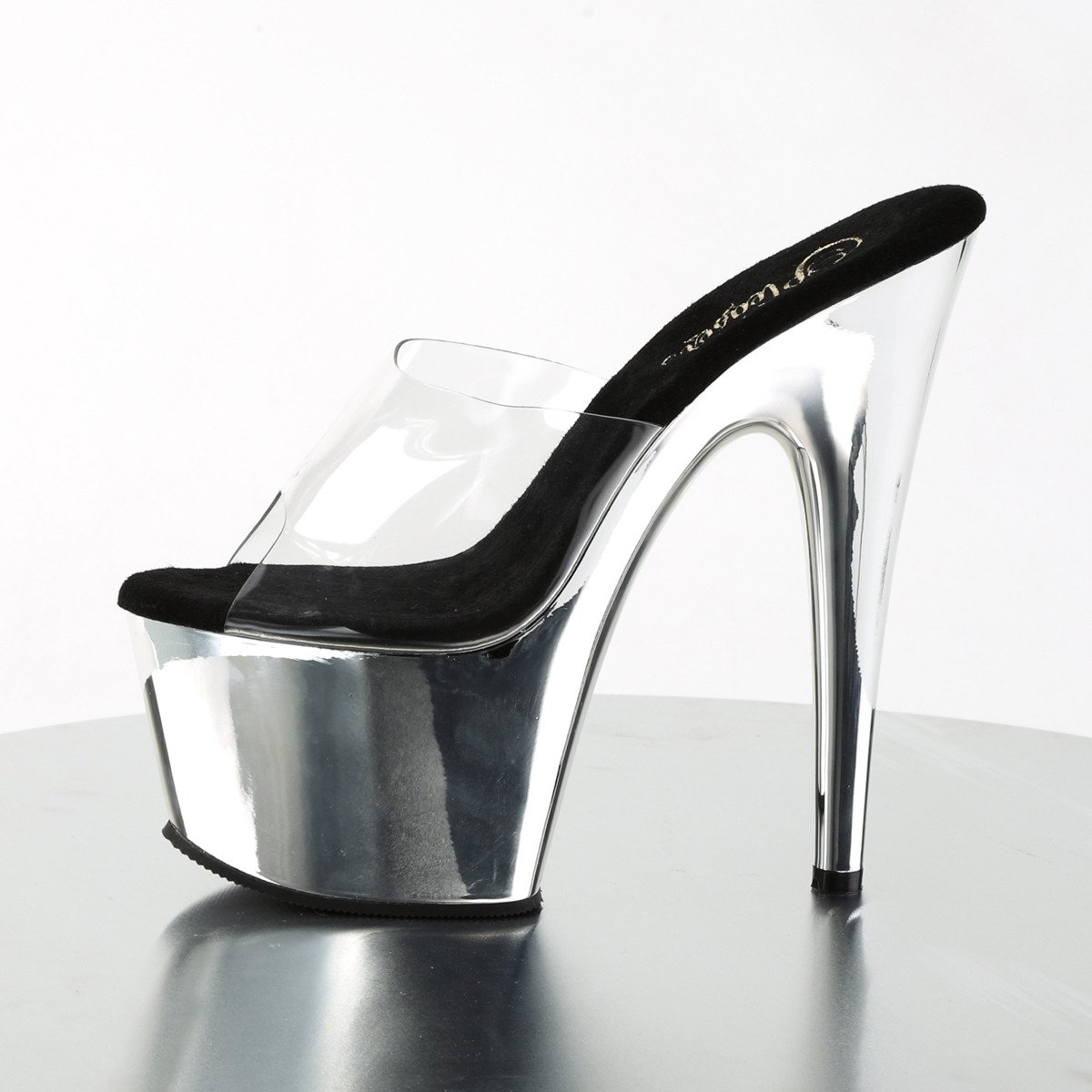 Pleaser Adore-701 C/SCH - Priehľadné sandále na vysokej platforme