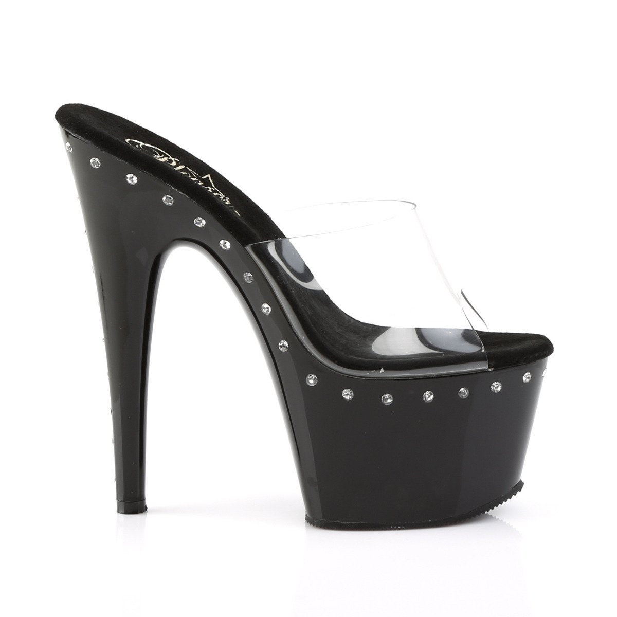 Pleaser Adore-701LS C/B - Priehľadné sandále na vysokej platforme
