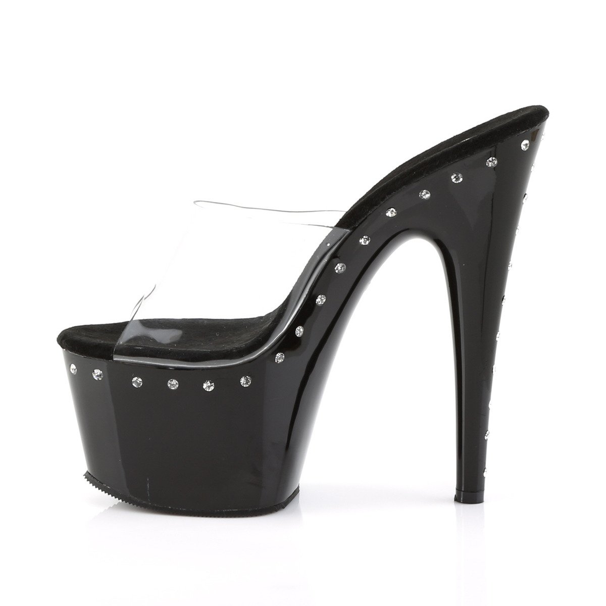 Pleaser Adore-701LS C/B - Priehľadné sandále na vysokej platforme