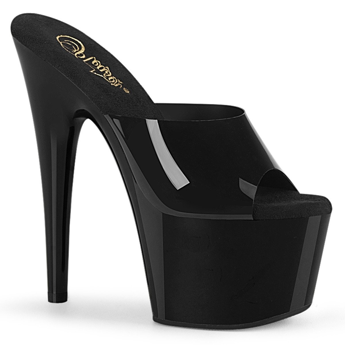 Pleaser Adore-701N BTPU/M - Čierne sandále na vysokej platforme