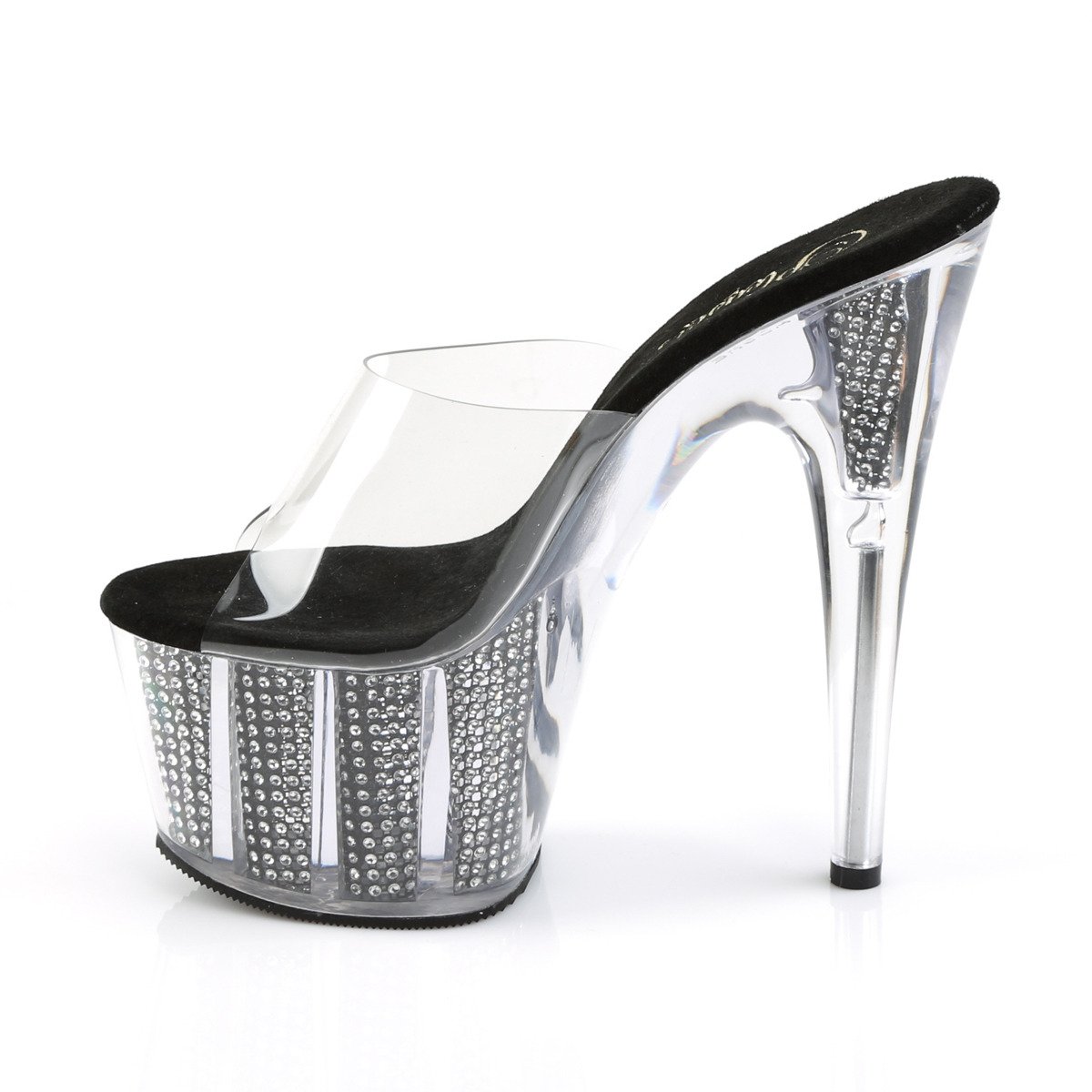 Pleaser Adore-701SRS C/B - Priehľadné sandále na vysokej platforme