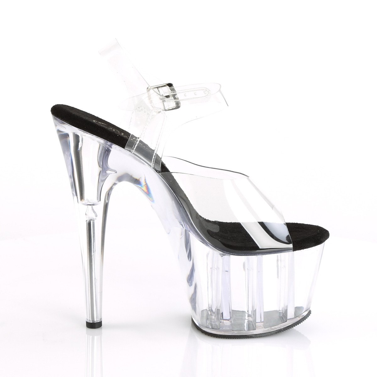 Pleaser Adore-708 C-B/C - Priehľadné sandále na vysokej platforme