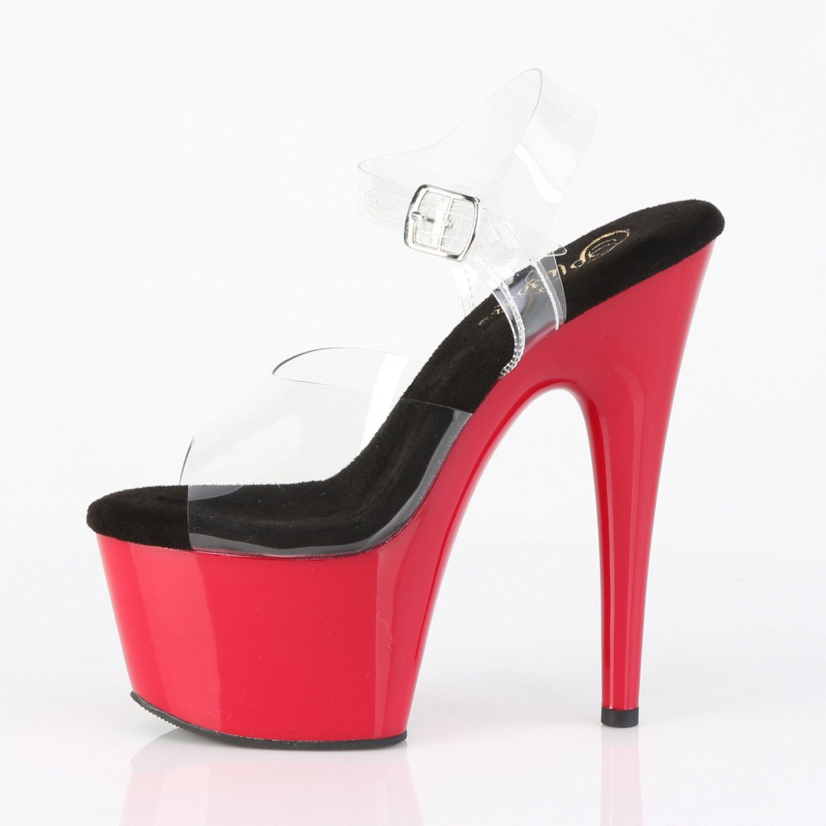 Pleaser Adore-708 C-B/R - Čierne sandále na vysokej platforme