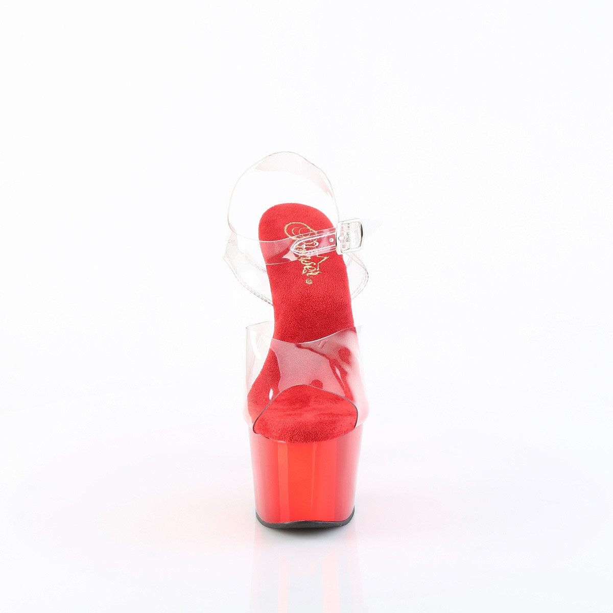 Pleaser Adore-708 C-M/RCH - Priehľadné sandále na vysokej platforme