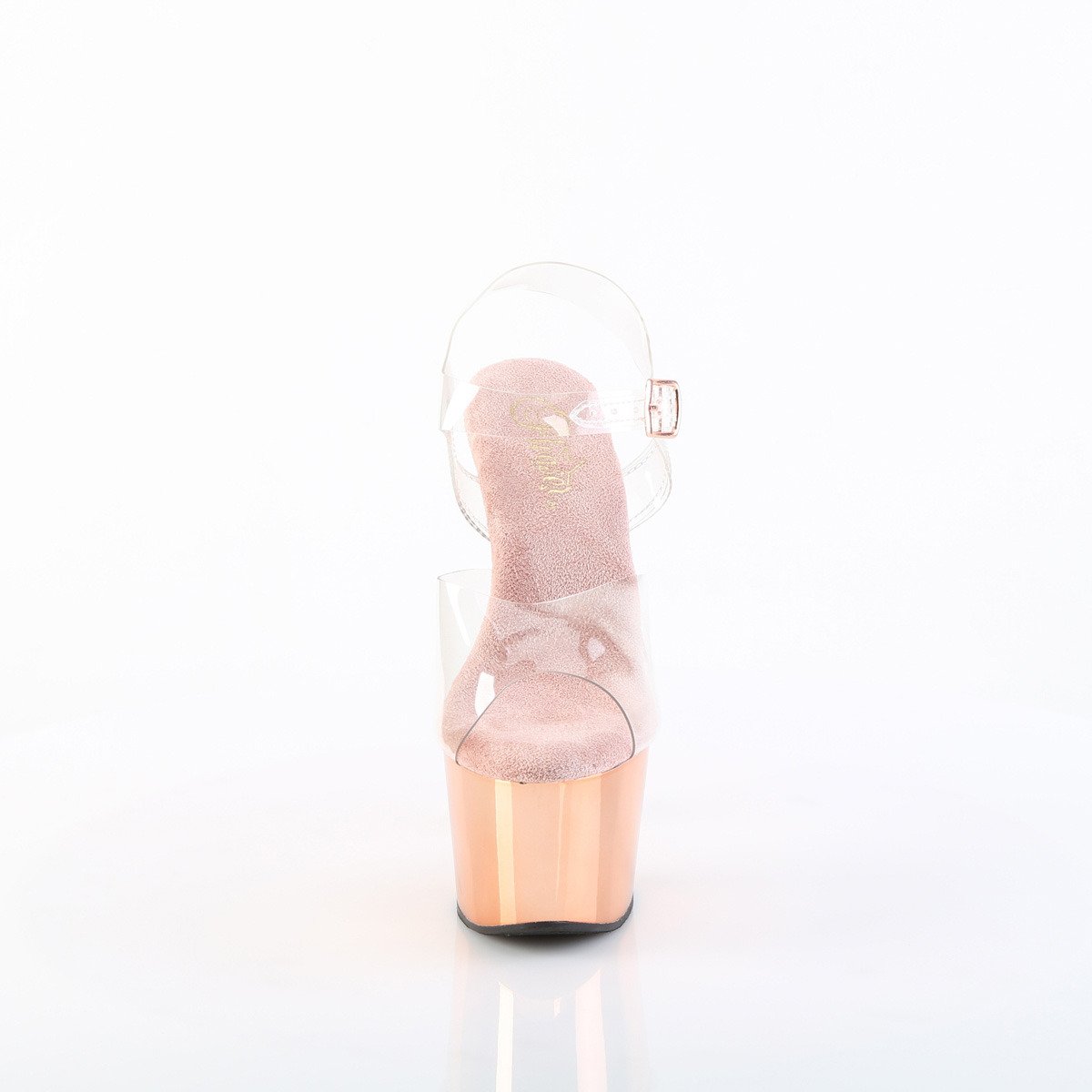 Pleaser Adore-708 C-M/ROGLDCH - Priehľadné sandále na vysokej platforme
