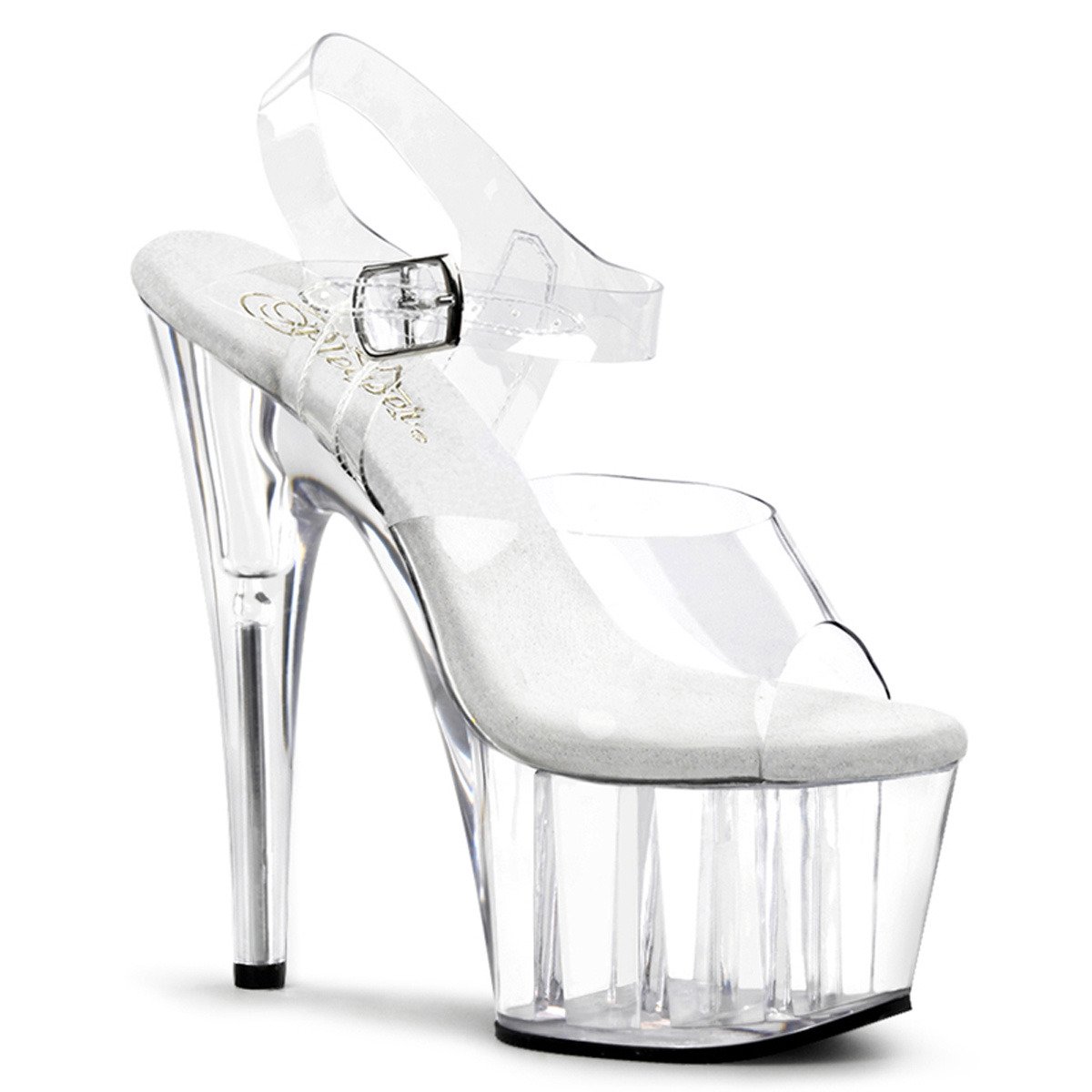 Pleaser Adore-708 C/M - Priehľadné sandále na vysokej platforme