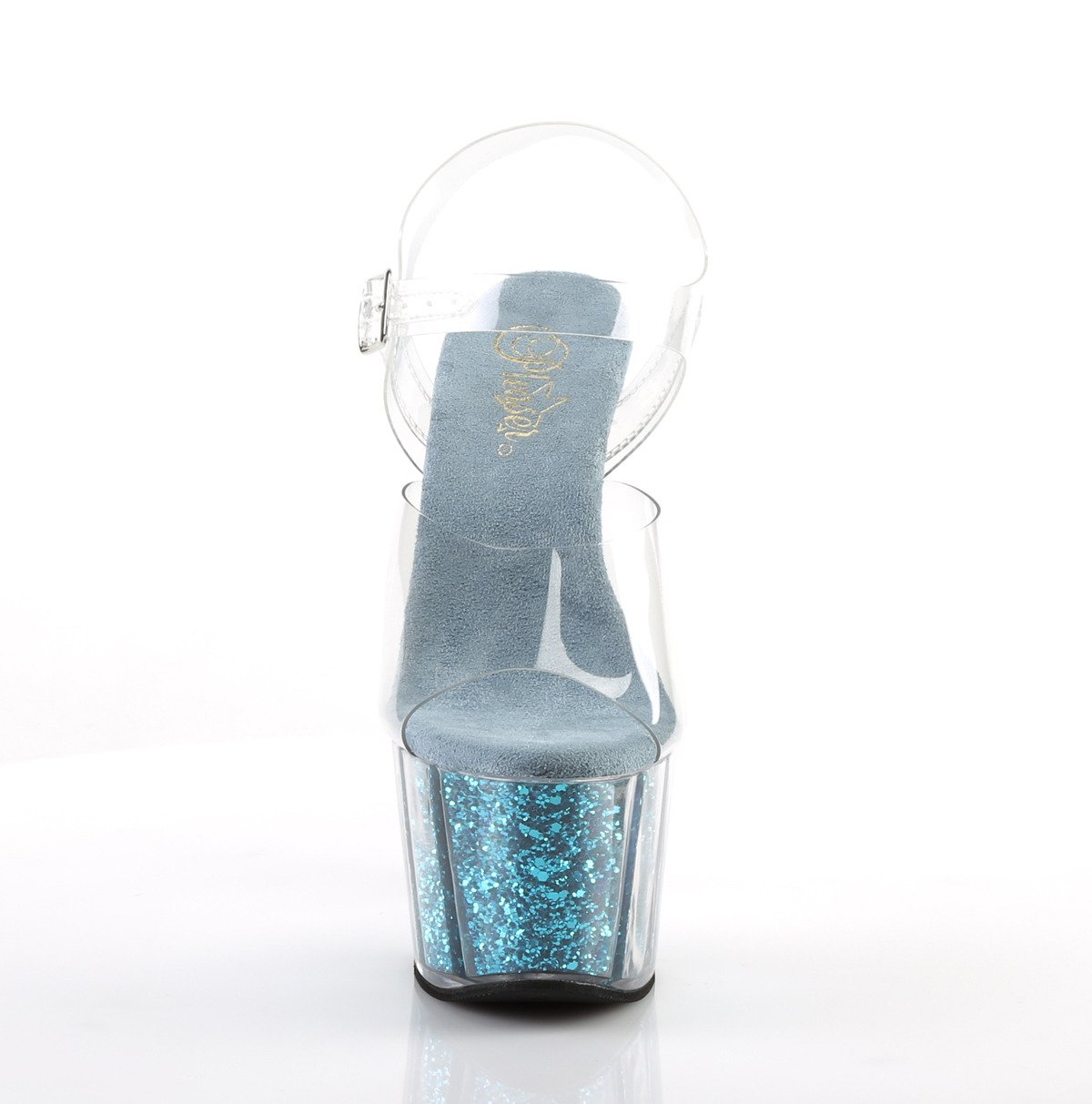 Pleaser Adore-708G C/TEGI - Priehľadné sandále na vysokej platforme