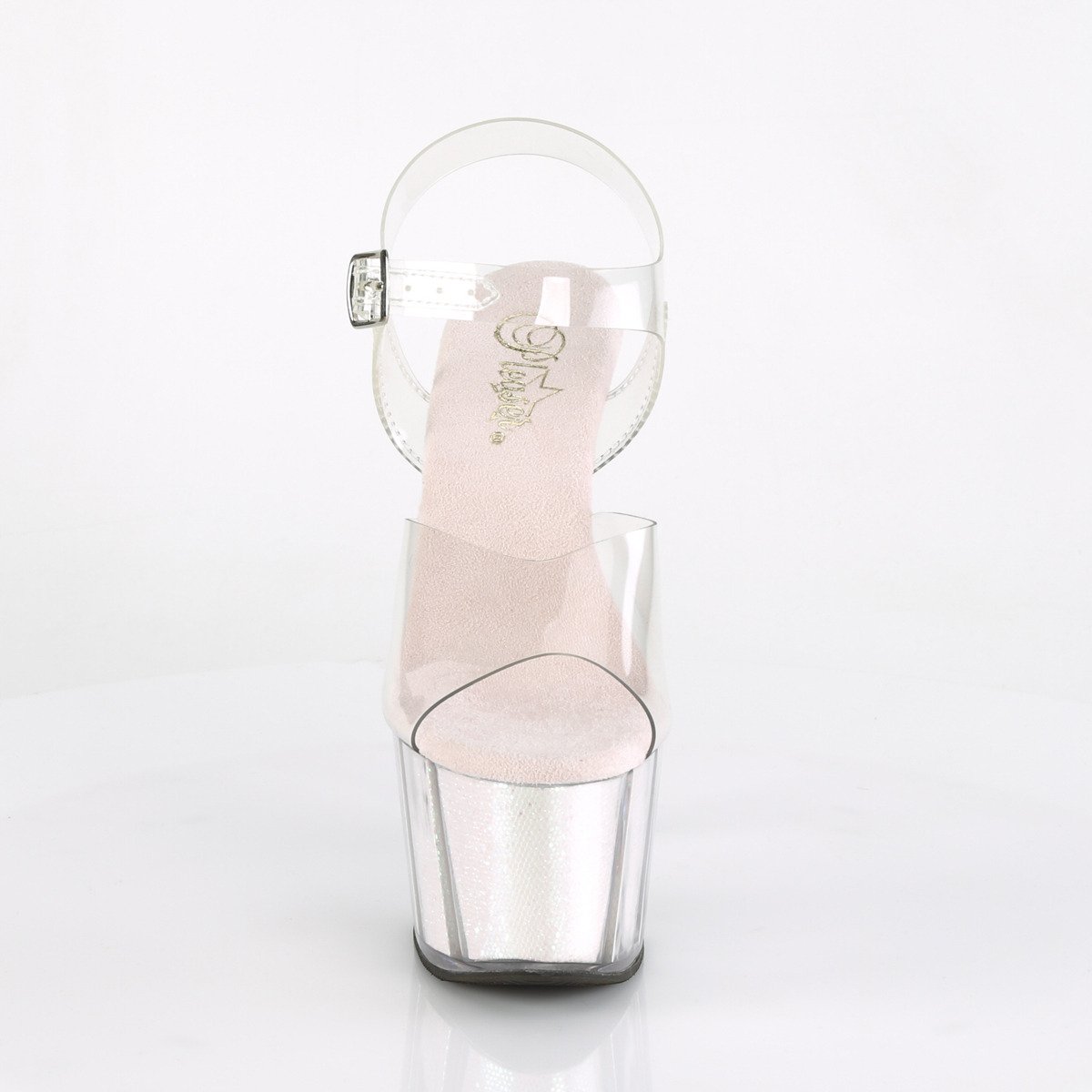 Pleaser Adore-708G C/OPMCGI - Priehľadné sandále na vysokej platforme