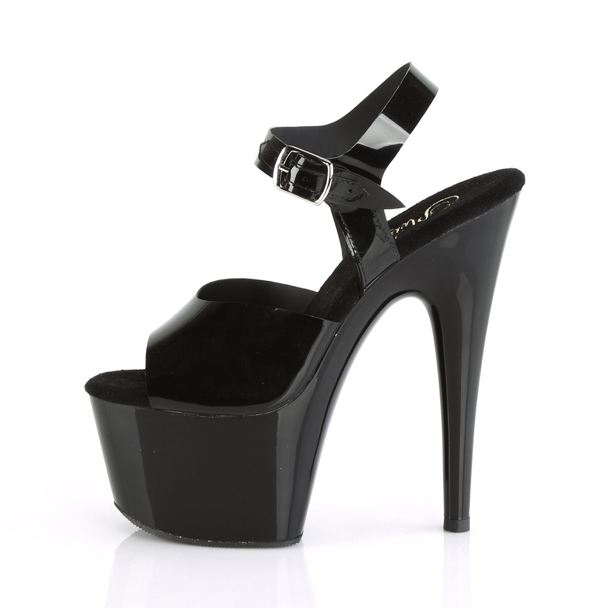 Pleaser Adore-708N BTPU/M - Čierne sandále na vysokej platforme
