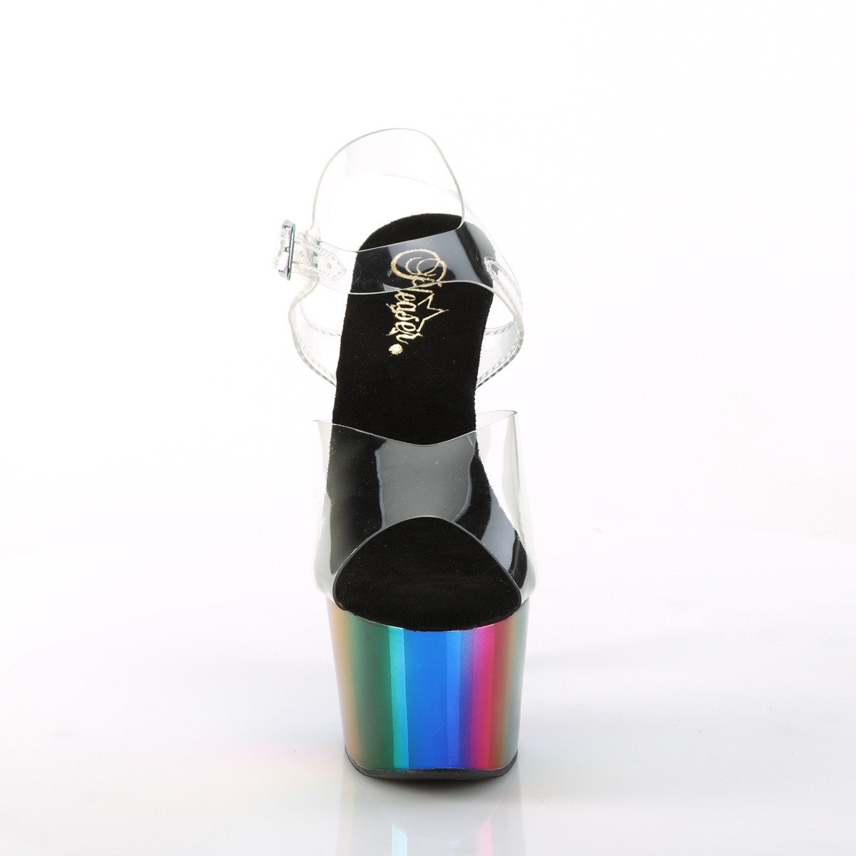 Pleaser Adore-708RC C/RBOWCH - Priehľadné sandále na vysokej platforme