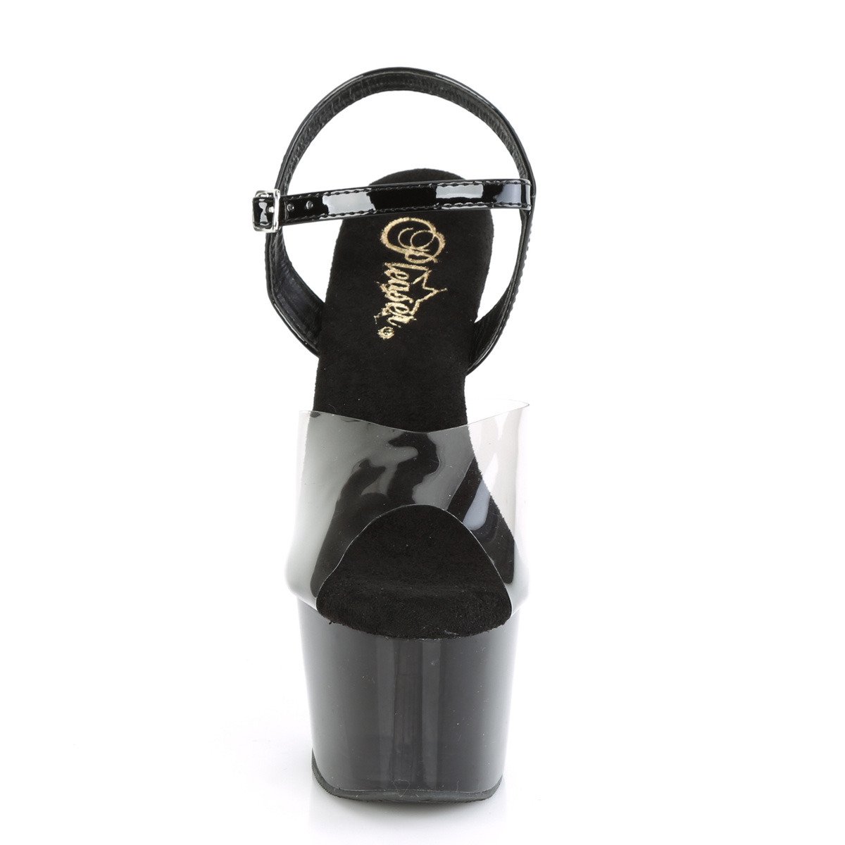 Pleaser Adore-708T-1 SK-BPT/B-C - Čierne sandále na vysokej platforme