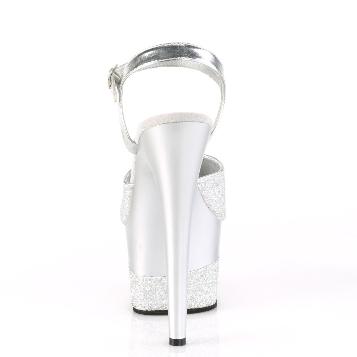 Pleaser Adore-709-2G SG/M - Strieborné sandále na vysokej platforme