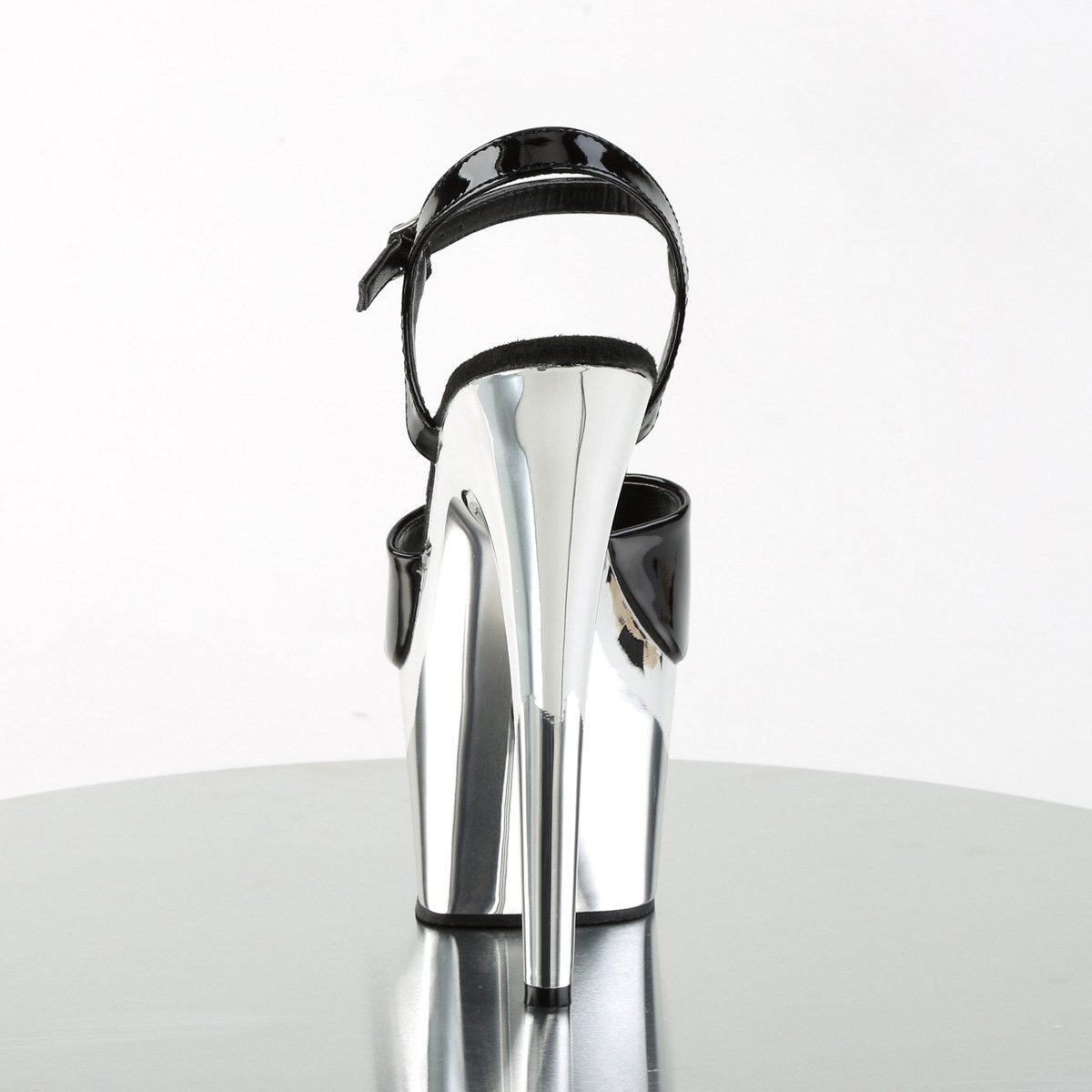 Pleaser Adore-709 B/SCH - Lesklé čierne sandále na vysokej platforme