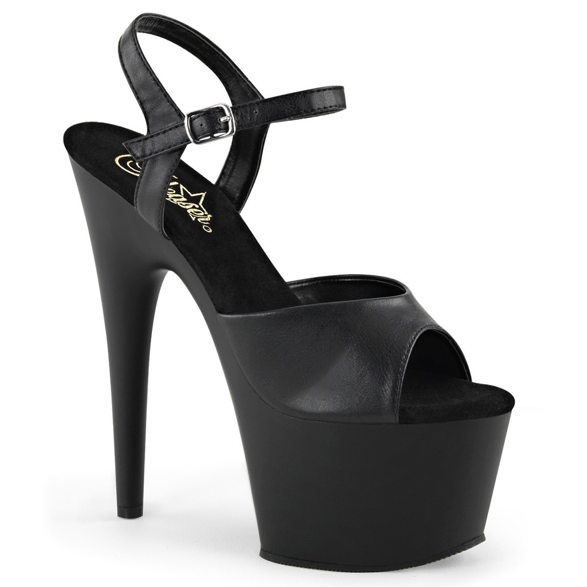 Pleaser Adore-709 BPU/M - Čierne sandále na vysokej platforme