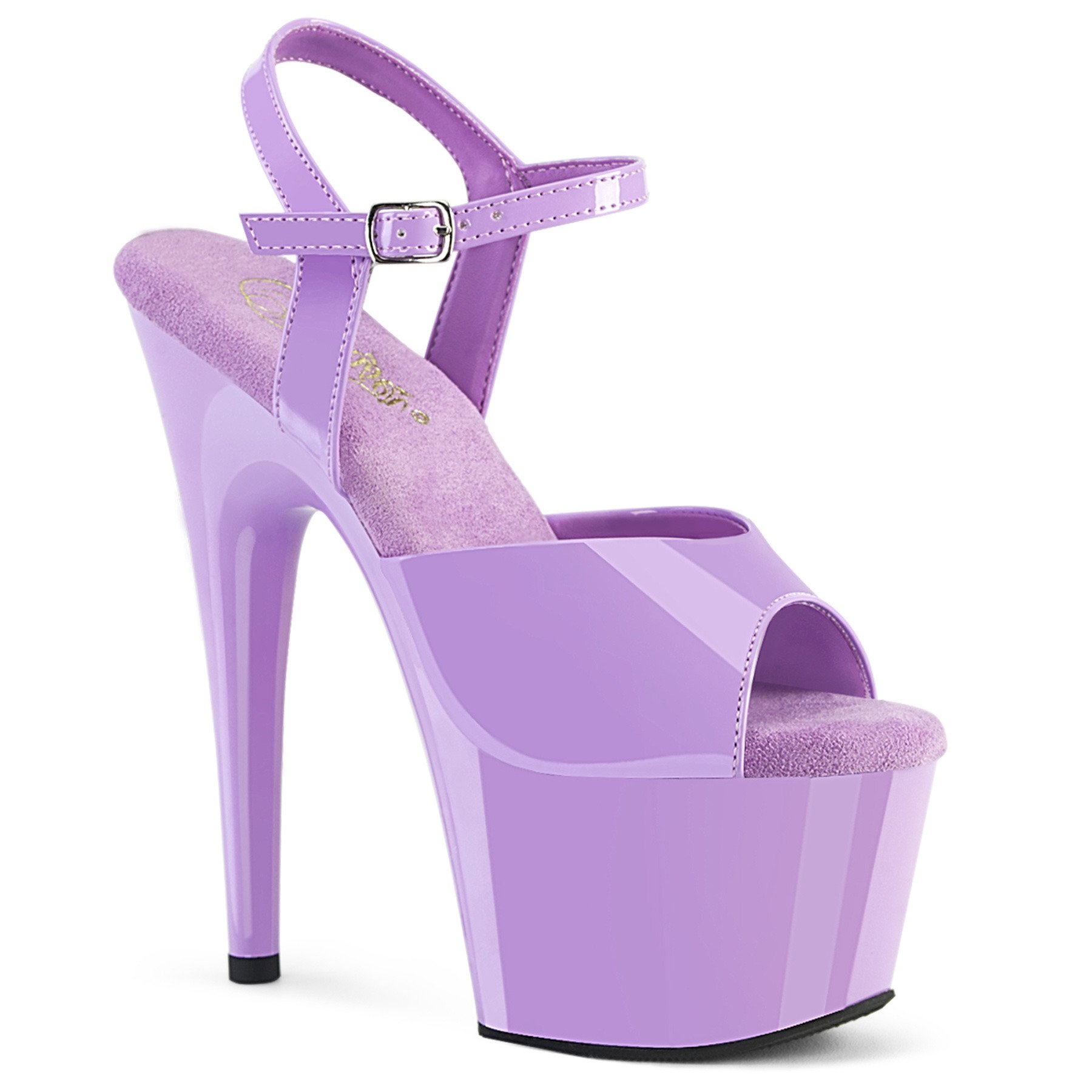 Pleaser Adore-709 LV/M - Lesklé fialové sandále na vysokej platforme