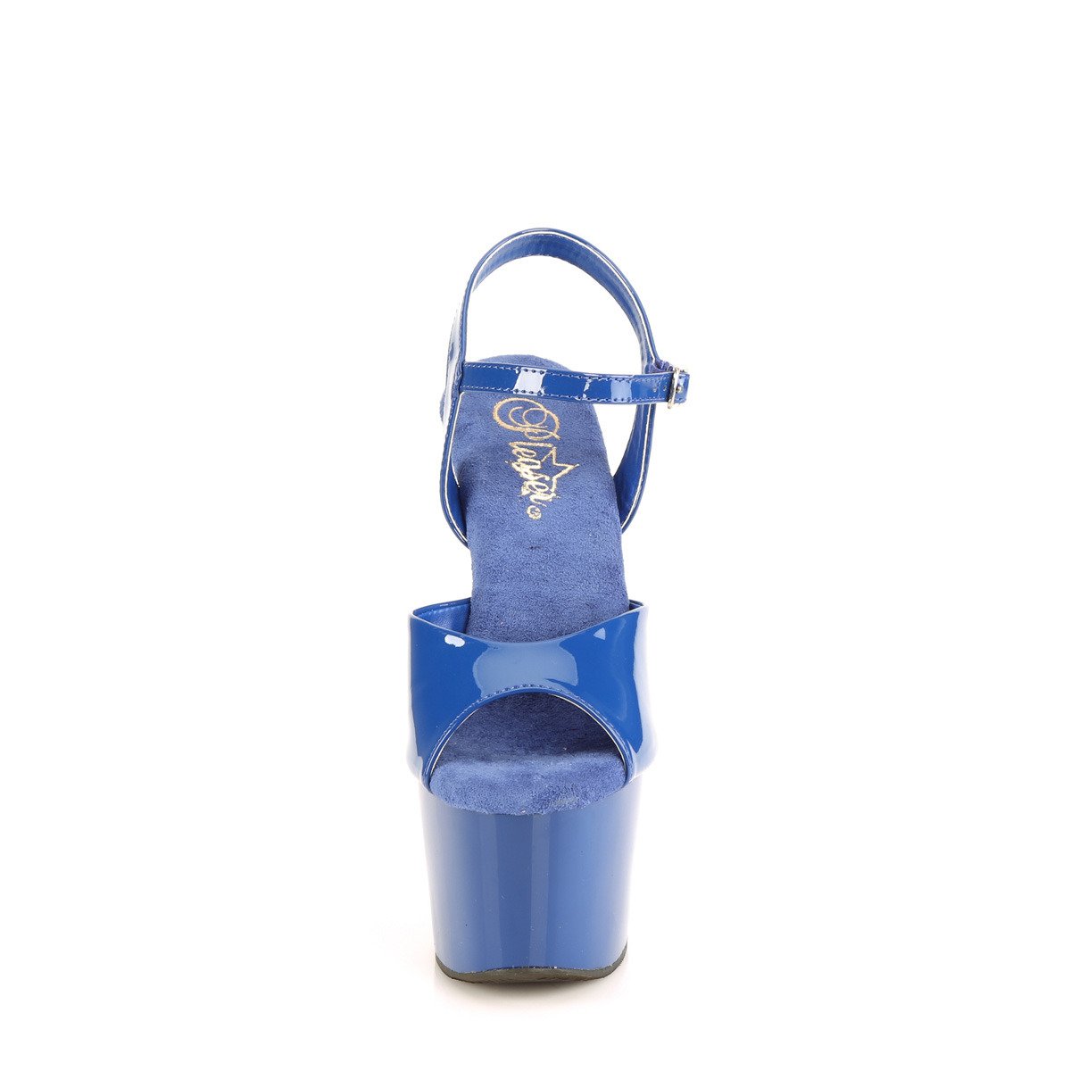 Pleaser Adore-709 RYBL/M - Lesklé modré sandále na vysokej platforme