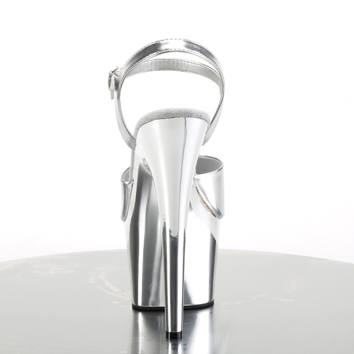 Pleaser Adore-709 SPU/SCH - Strieborné sandále na vysokej platforme