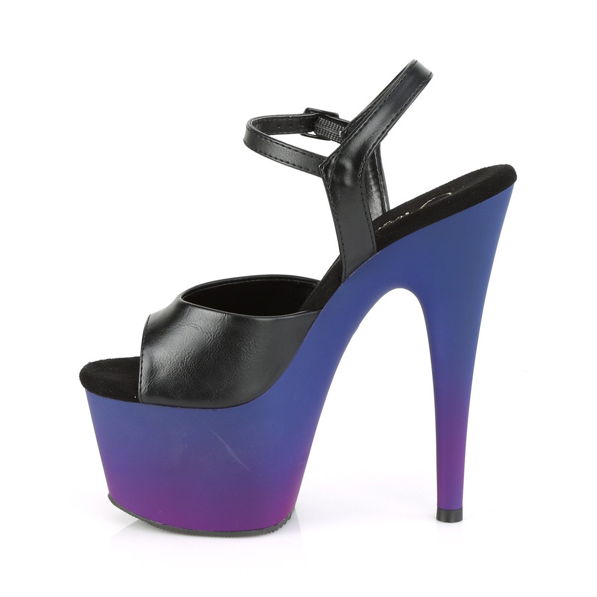 Pleaser Adore-709BP BPU/BLU-PP - Čierne sandále na vysokej platforme