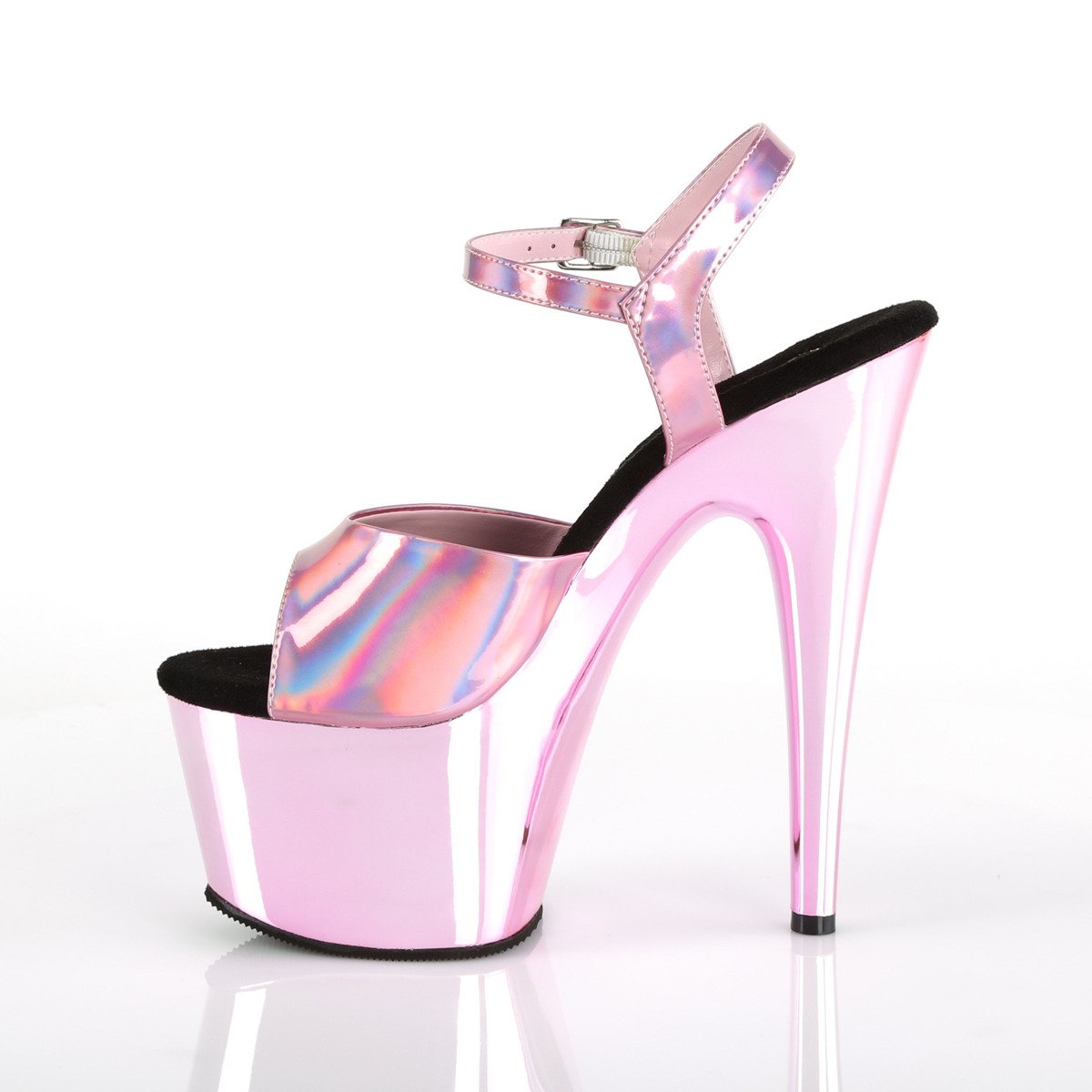 Pleaser Adore-709HGCH BPHG/BPCH - Lesklé ružové sandále na vysokej platforme