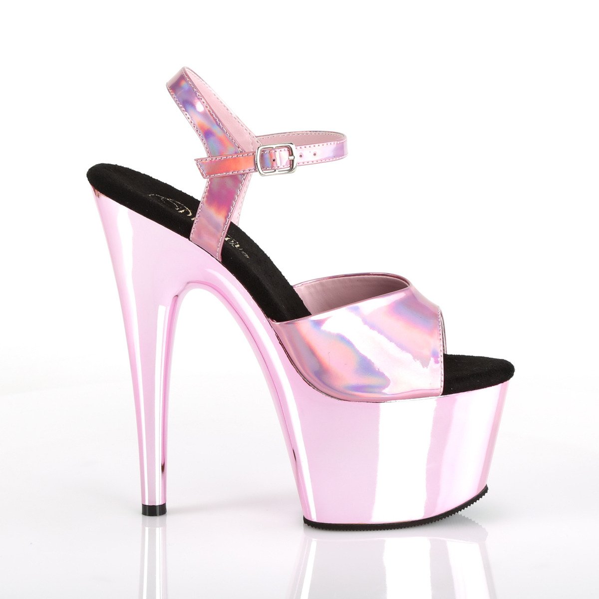 Pleaser Adore-709HGCH BPHG/BPCH - Lesklé ružové sandále na vysokej platforme