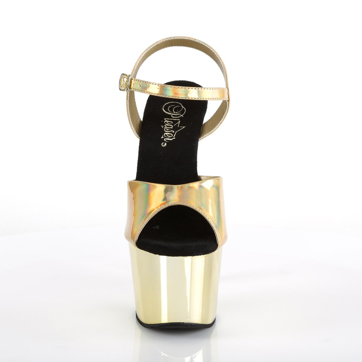 Pleaser Adore-709HGCH GHG/GCH - Lesklé zlaté sandále na vysokej platforme