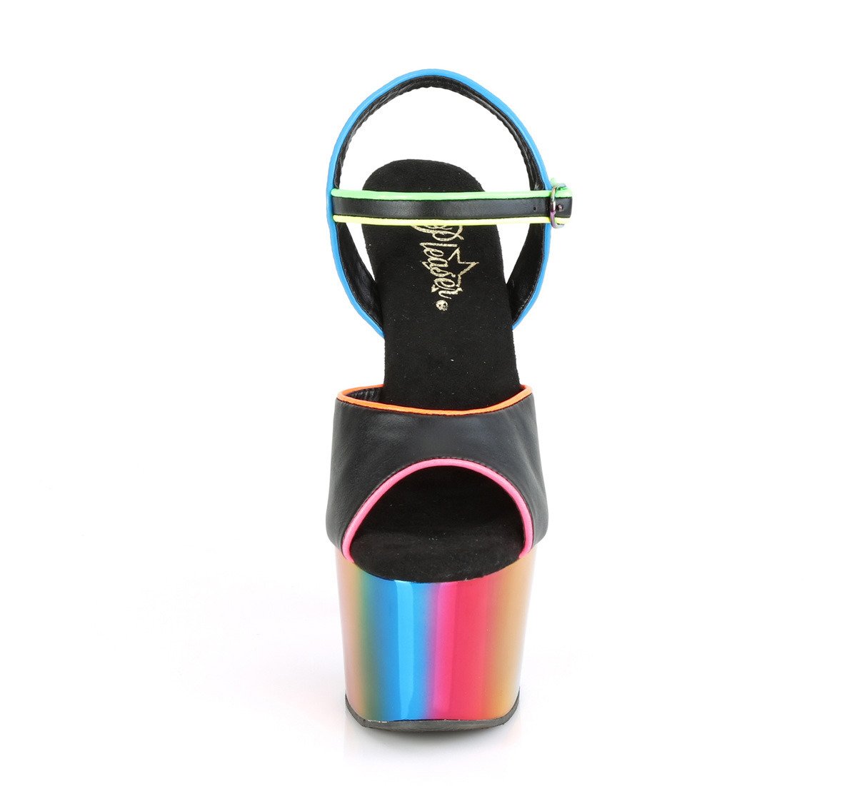 Pleaser Adore-709RC-02 BPU/RBWCH - Čierne sandále na vysokej platforme