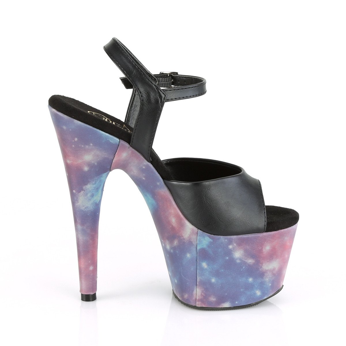 Pleaser Adore-709REFL BPU/PP-BL - Čierne sandále na vysokej platforme