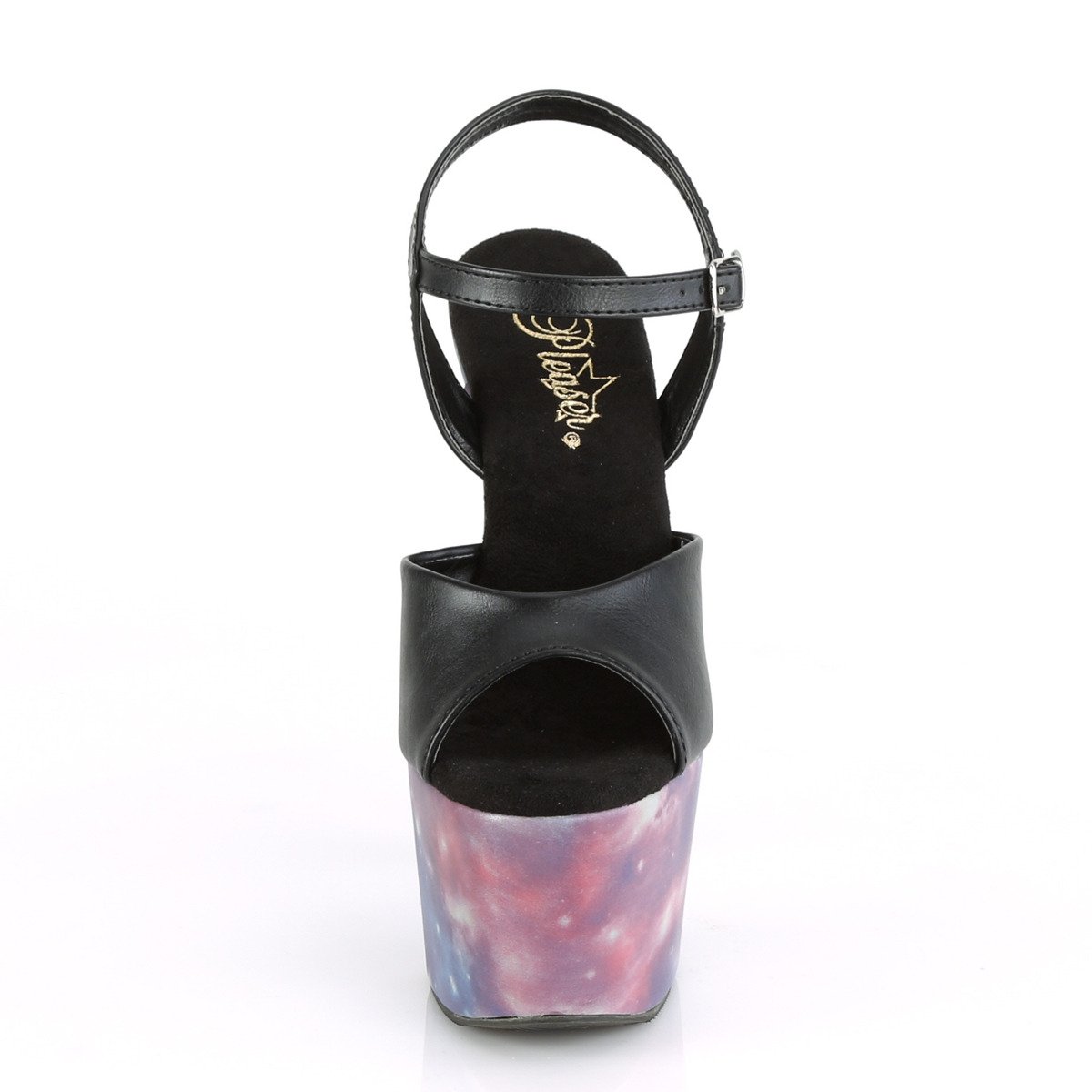 Pleaser Adore-709REFL BPU/PP-BL - Čierne sandále na vysokej platforme