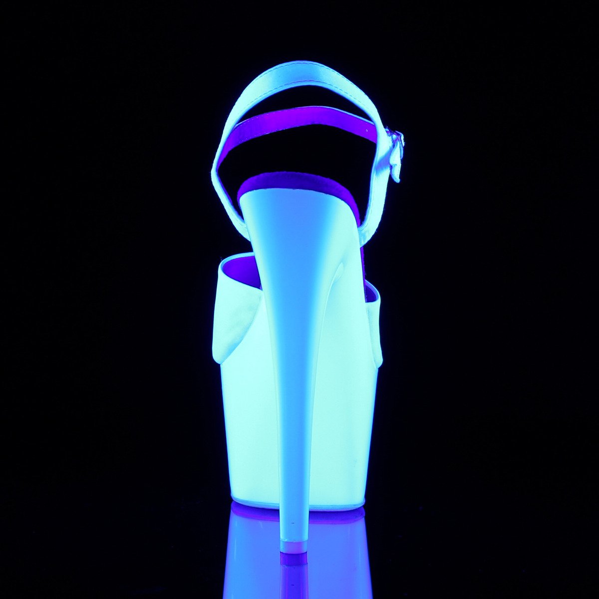 Pleaser Adore-709UV WSA/NW - Biele uv reaktívne sandále na vysokej platforme