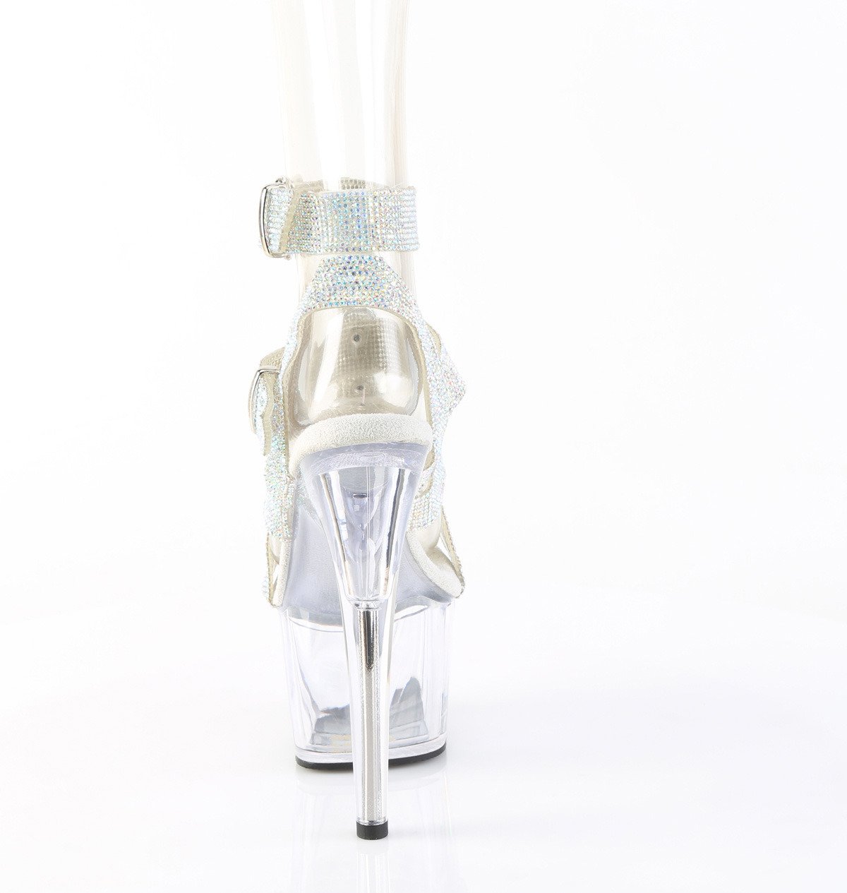 Pleaser Adore-756RS SRS-TPU/C - Strieborné sandále na vysokej platforme