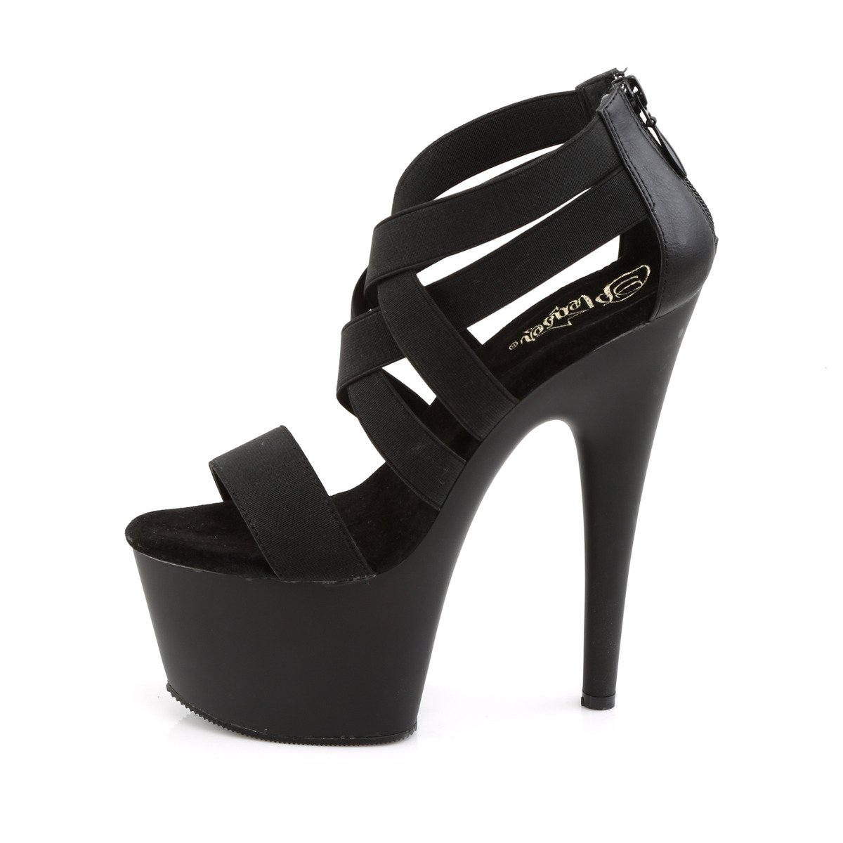 Pleaser Adore-769 B/M - Čierne sandále na vysokej platforme